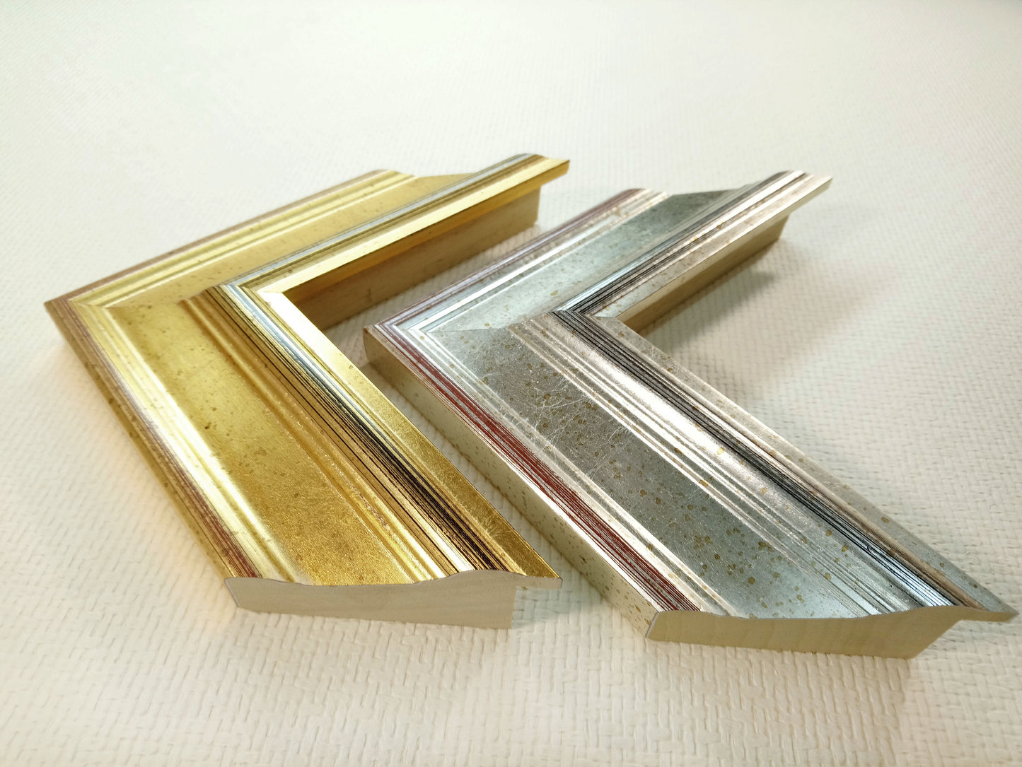 Antique Wood Picture Frame Gold and Silver. Width 2.2" x Height 1.2".