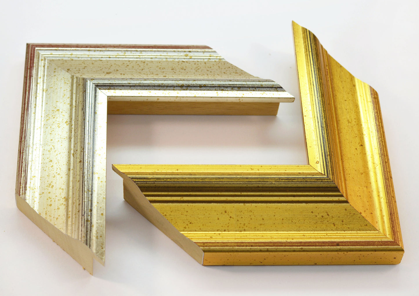 Antique Wood Picture Frame Gold and Silver. Width 2.2" x Height 1.2".