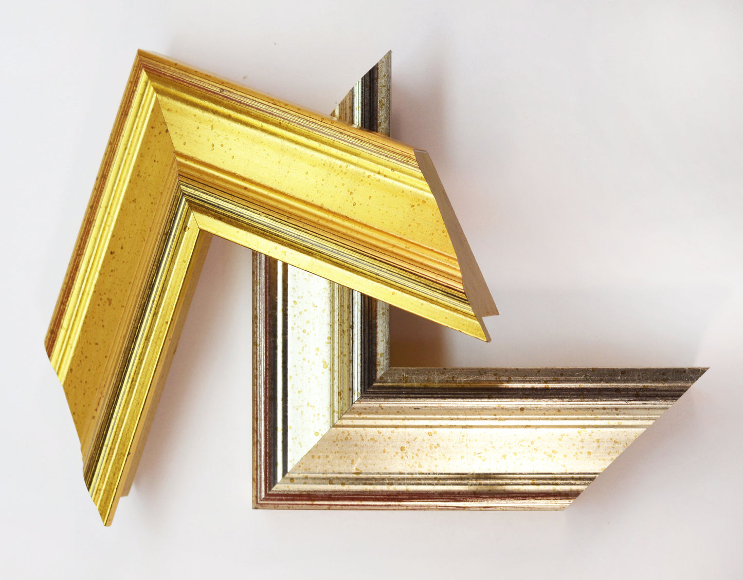 Antique Wood Picture Frame Gold and Silver. Width 2.2" x Height 1.2".