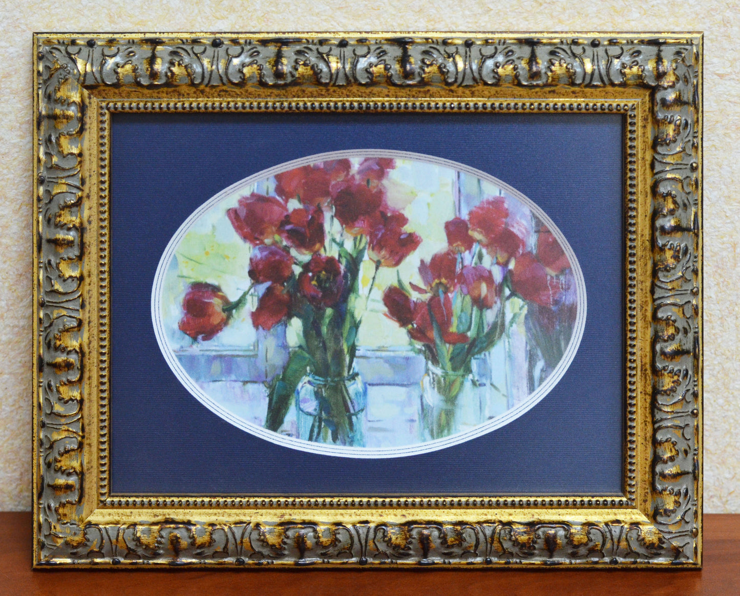 Antique Wood Picture Frame Gold and Silver. Width 1.3" x Height 0.8".