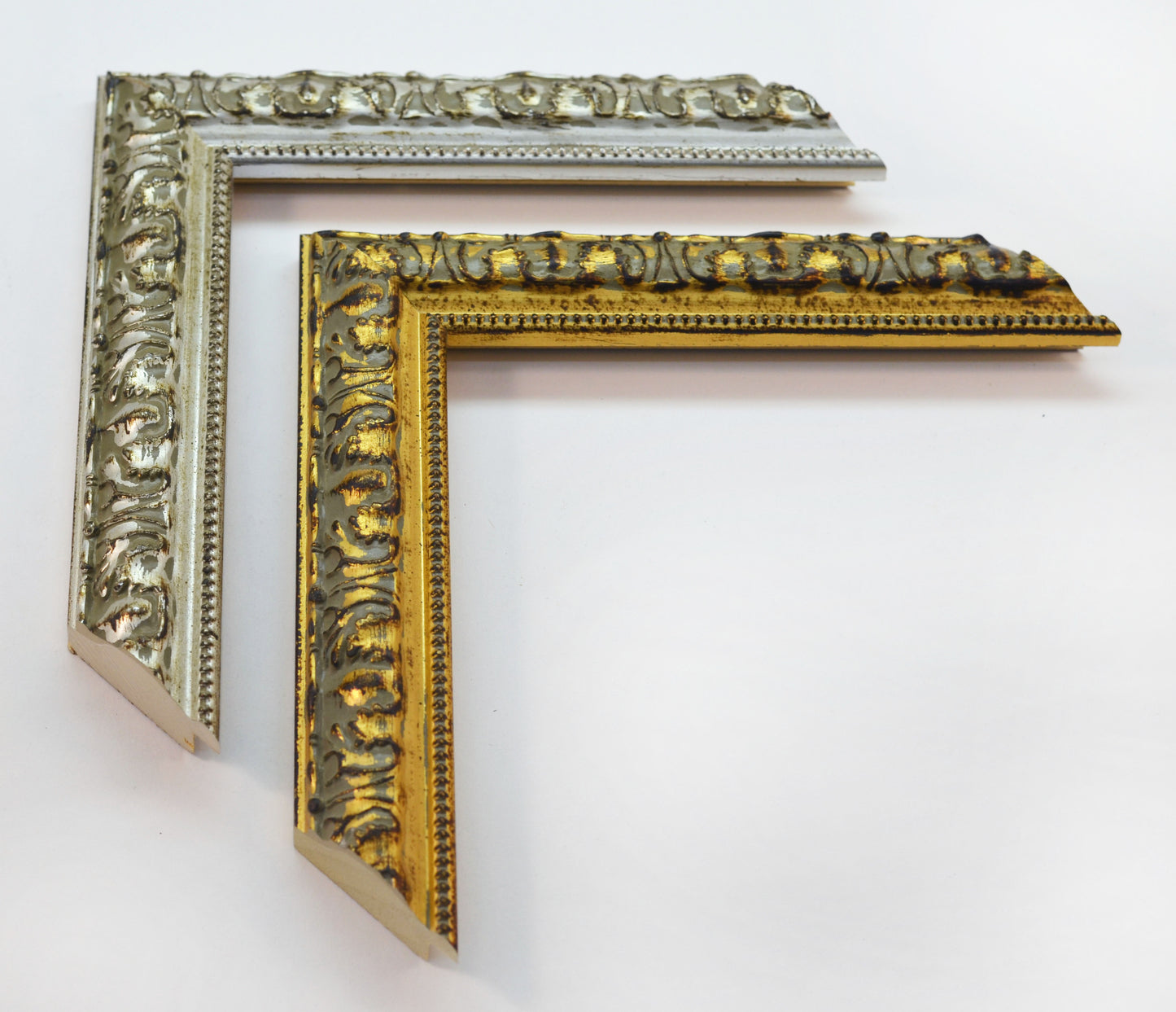 Antique Wood Picture Frame Gold and Silver. Width 1.3" x Height 0.8".