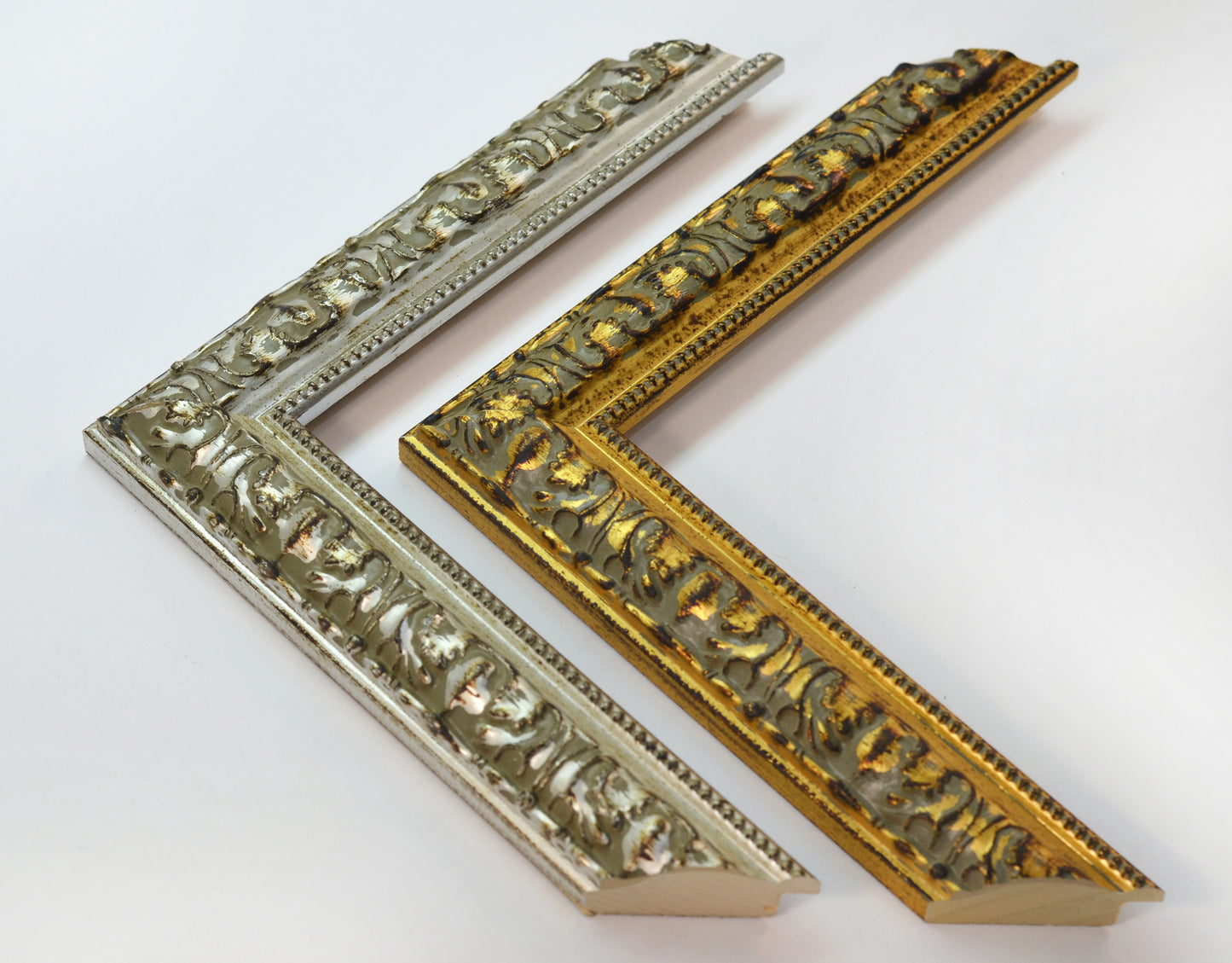 Antique Wood Picture Frame Gold and Silver. Width 1.3" x Height 0.8".