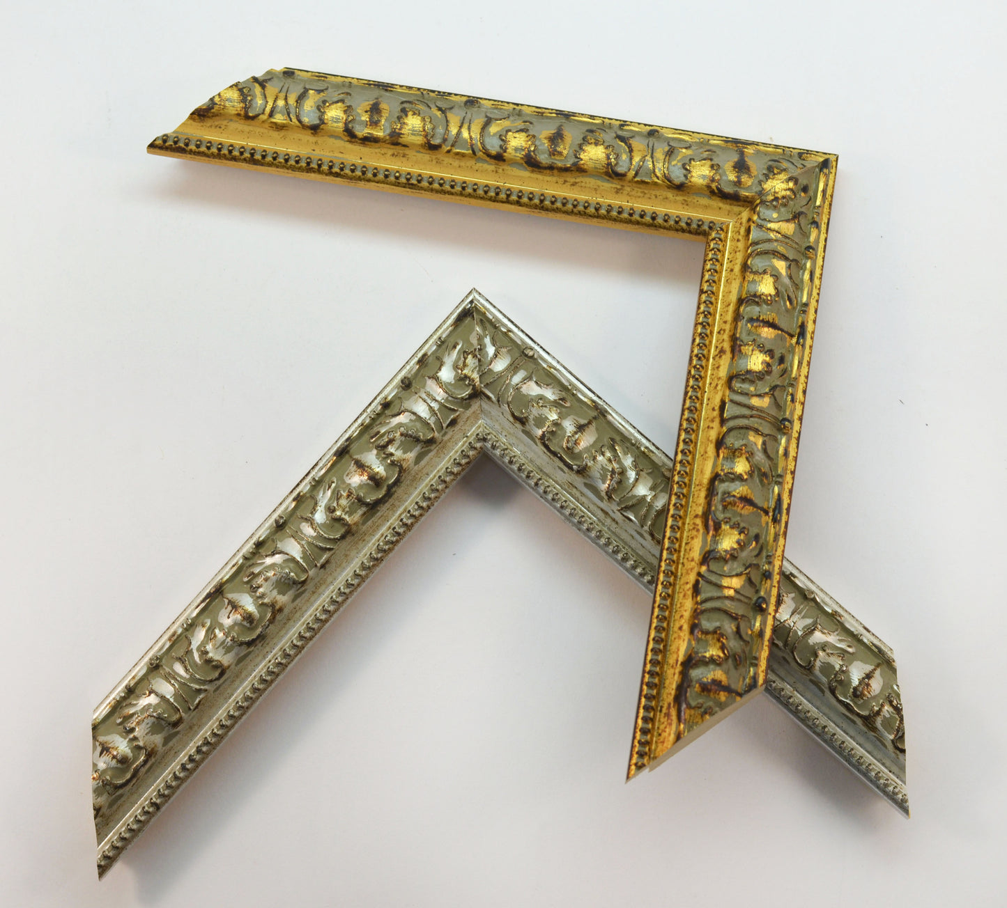 Antique Wood Picture Frame Gold and Silver. Width 1.3" x Height 0.8".