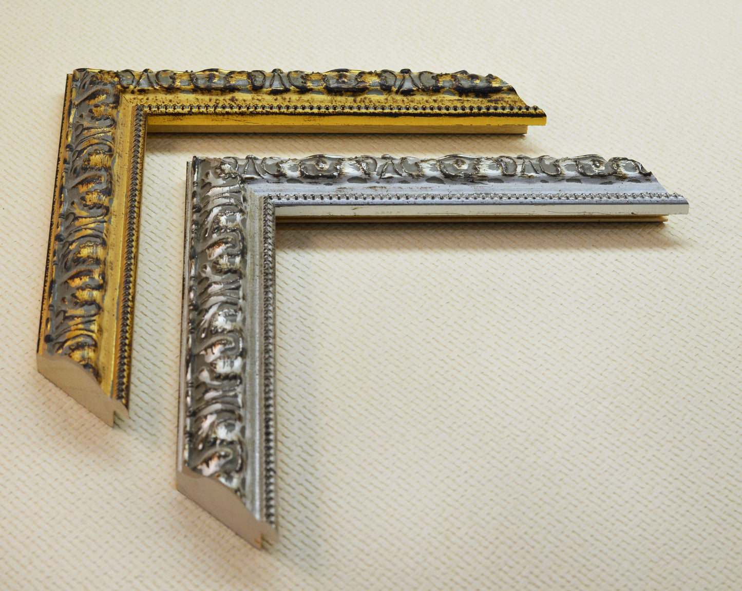 Antique Wood Picture Frame Gold and Silver. Width 1.3" x Height 0.8".