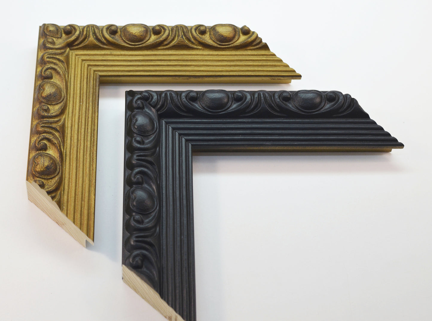 Stylish Bronze and Black Wood Picture Frame Hearts. Width 2" x Height 1.2".