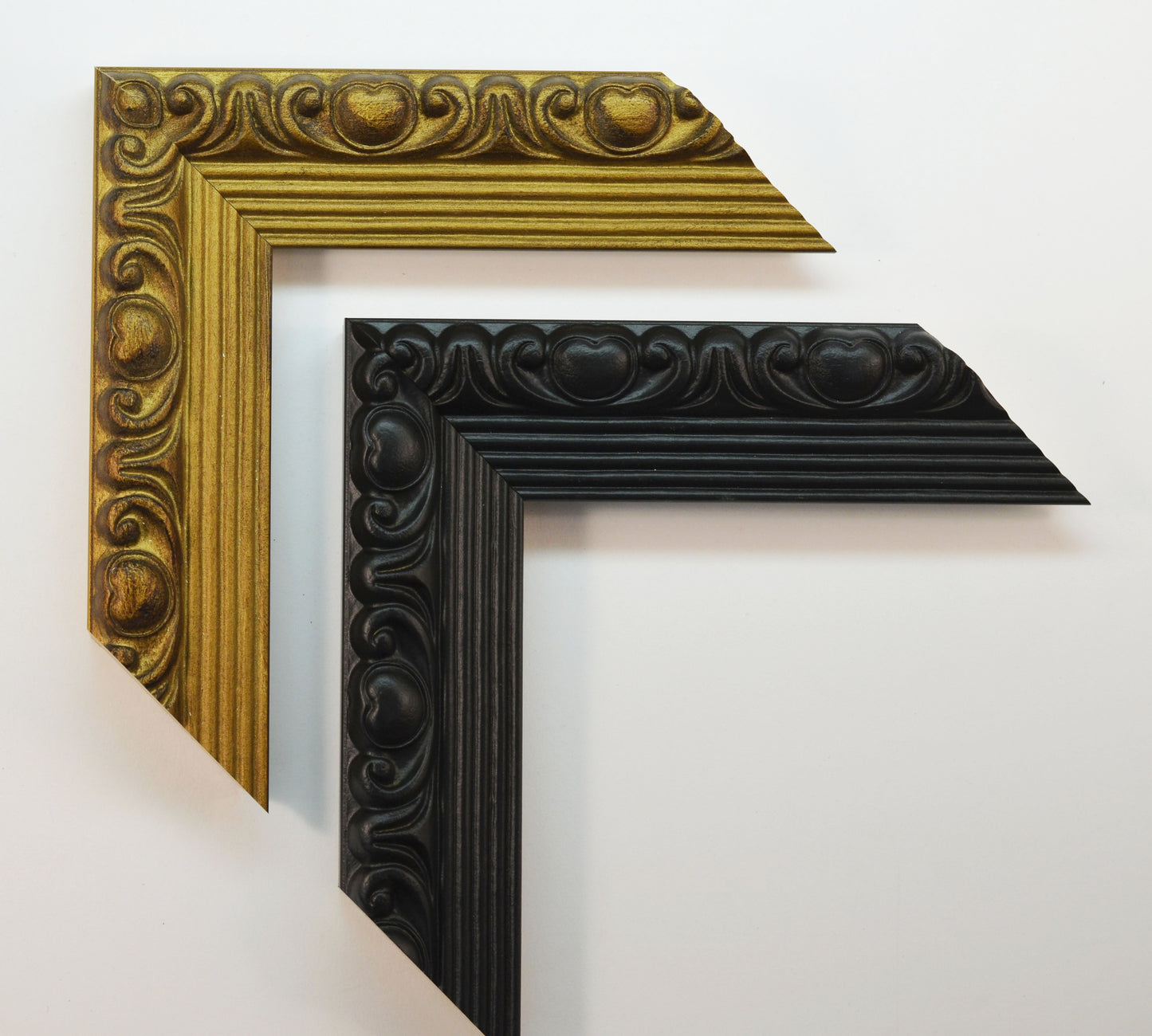 Stylish Bronze and Black Wood Picture Frame Hearts. Width 2" x Height 1.2".