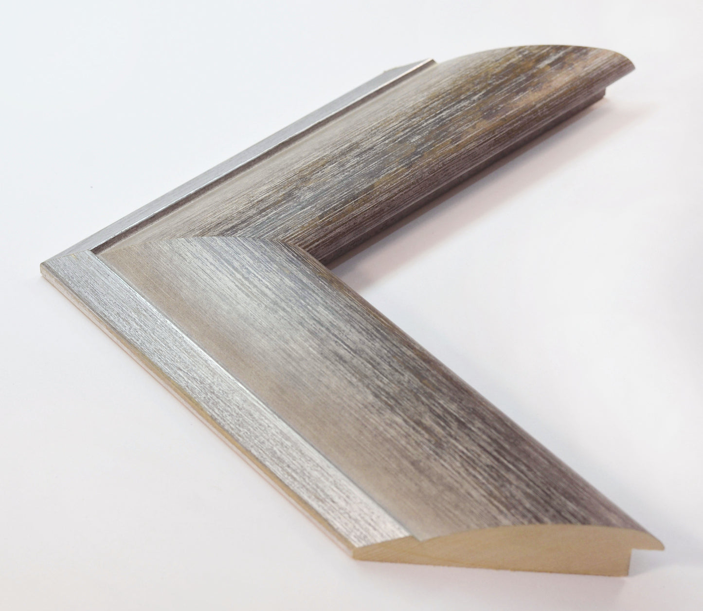 Stylish Gray and Off-White Wood Picture Frame Gold and Silver. Width 2.7" x Height 1".
