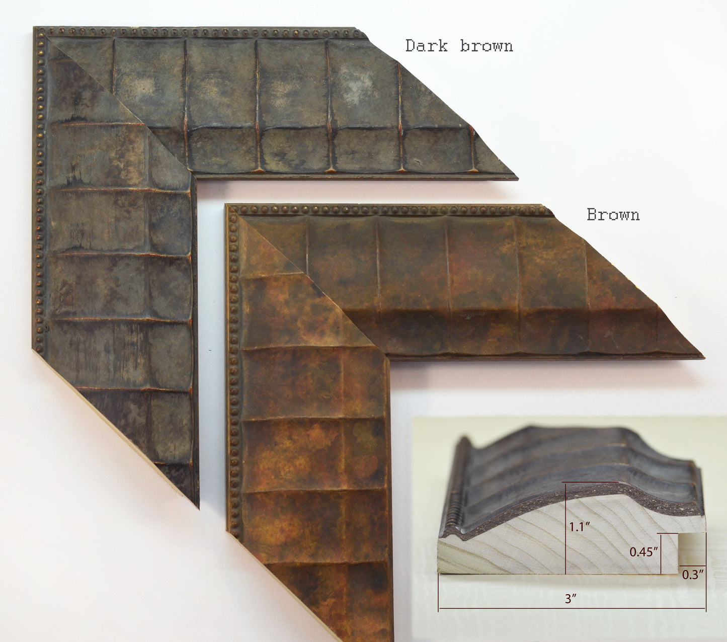 Unusual Picture Frame Turtle. Wood Frame Brown and Dark Brown. Width 3" x Height 1.1".