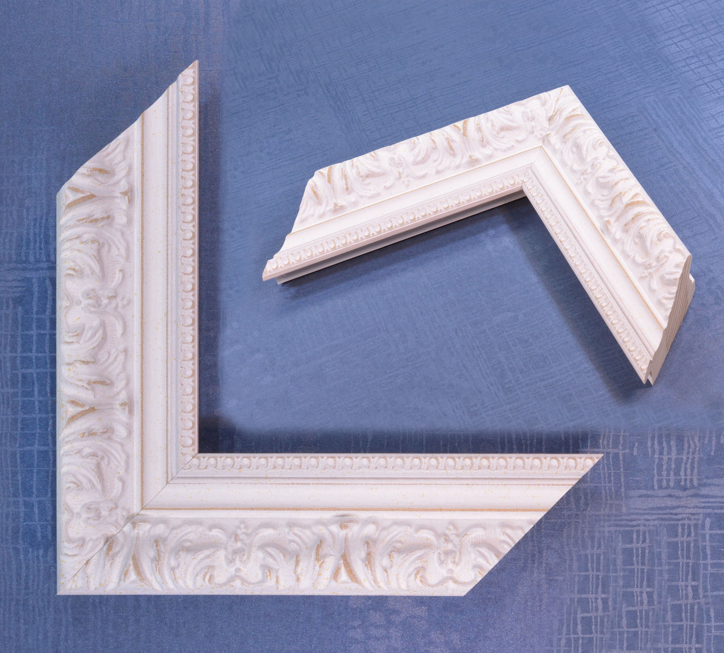 Antique Beige Picture Frame with Beige stripe in classic style. 2.13" wide x 1.34" high.