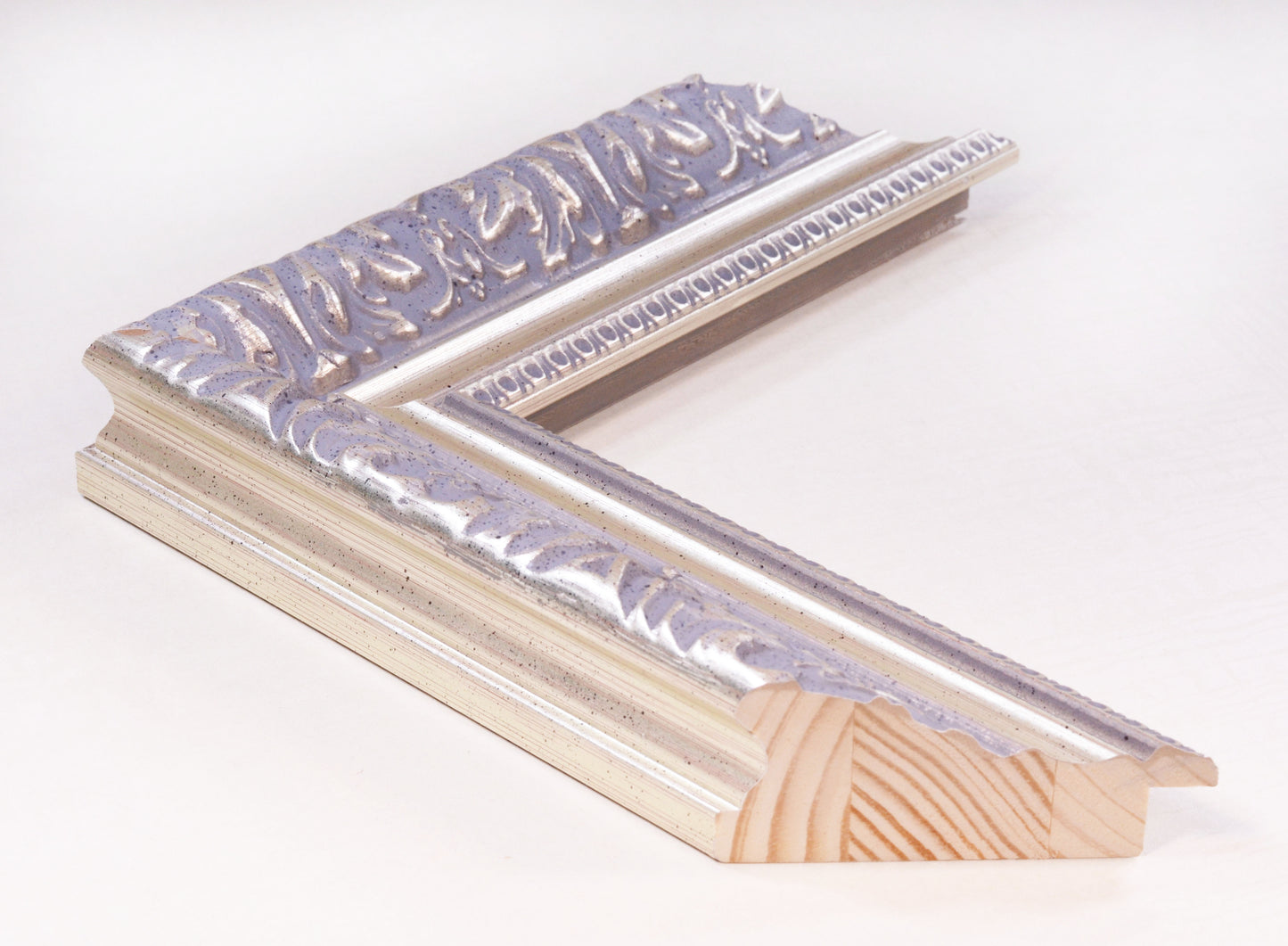 Antique Silver Picture Frame on a rich gray background with a classic style Silver stripe. 2.13" wide x 1.34" high.
