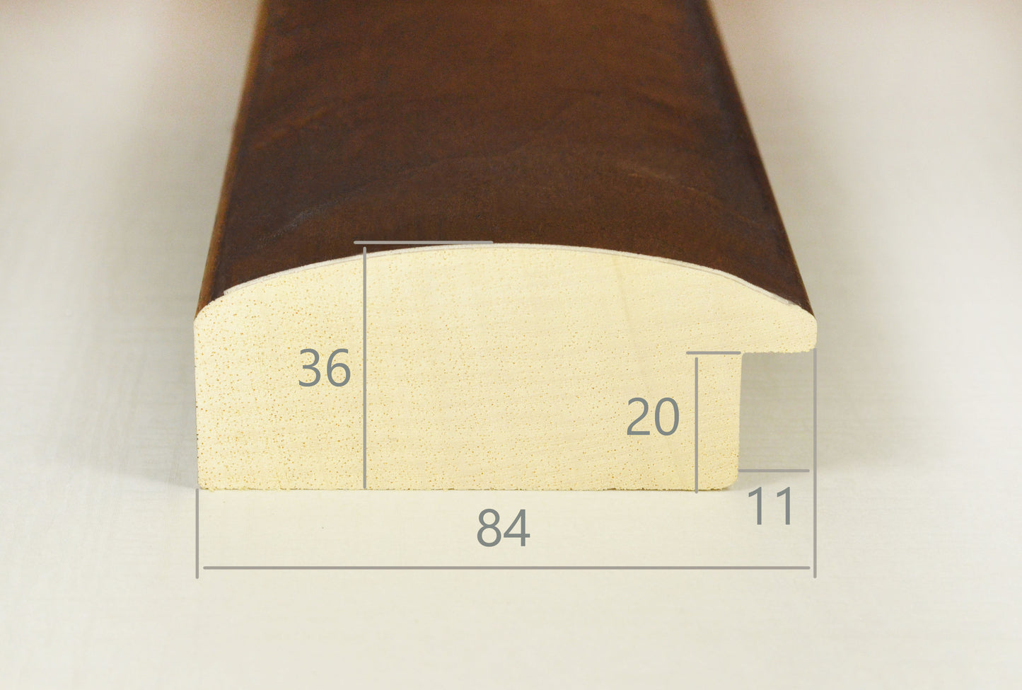 Brown frame for Diploma, Picture, Poster or Photo, 3.3 inches wide, 1.42 inches high.