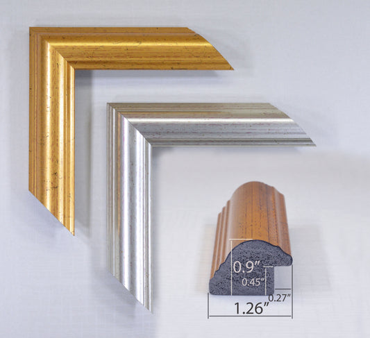 Beautiful Picture (Photo) Frame Gold and Silver. Width 1.26" x Height 0.9". Polystyrene Frame.