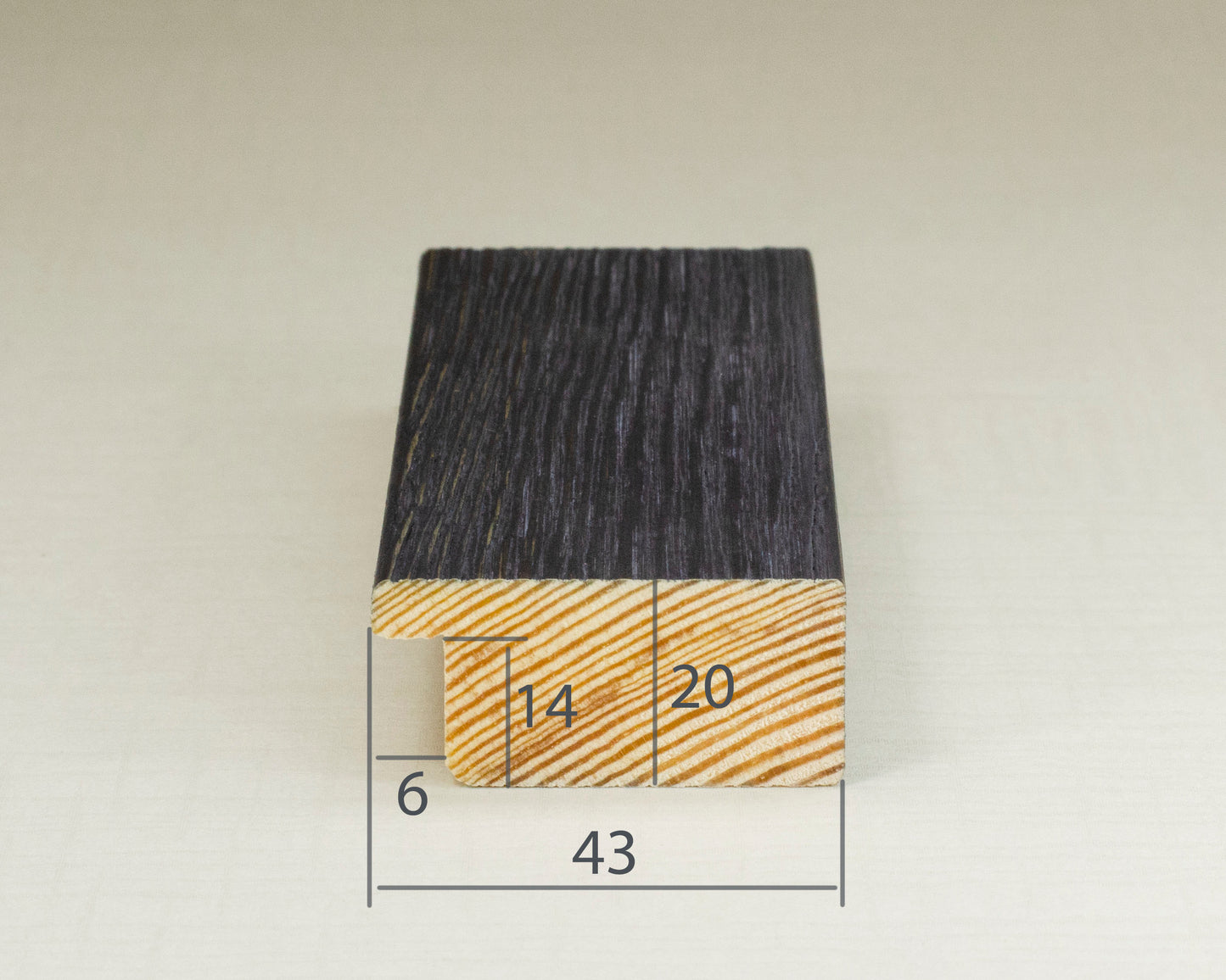 Flat Rustic Distressed Wood Picture Frame 1.7" Wide x 0.8" High.