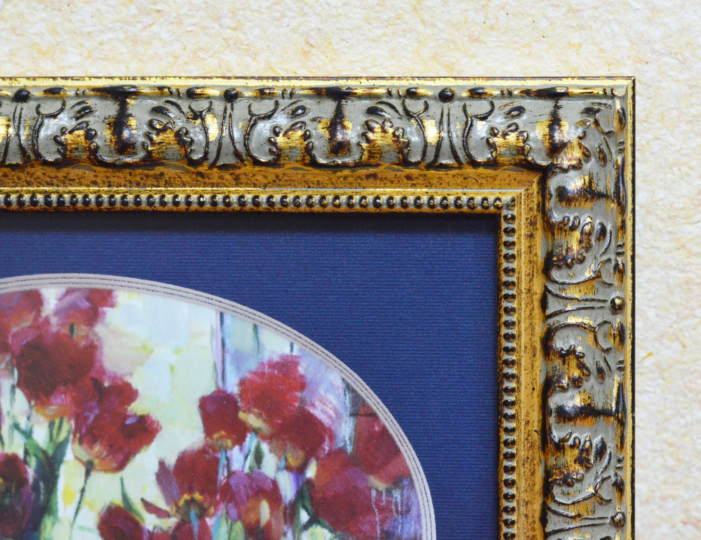Antique Wood Picture Frame Gold and Silver. Width 1.3" x Height 0.8".