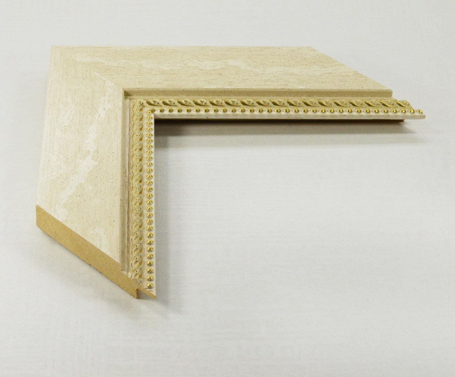 Beige Flat Frame with Delicate Gold Chain, 2.1 inches wide, 0.6 inches high.