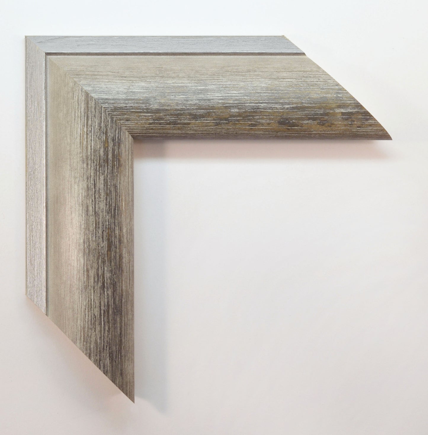 Stylish Gray and Off-White Wood Picture Frame Gold and Silver. Width 2.7" x Height 1".