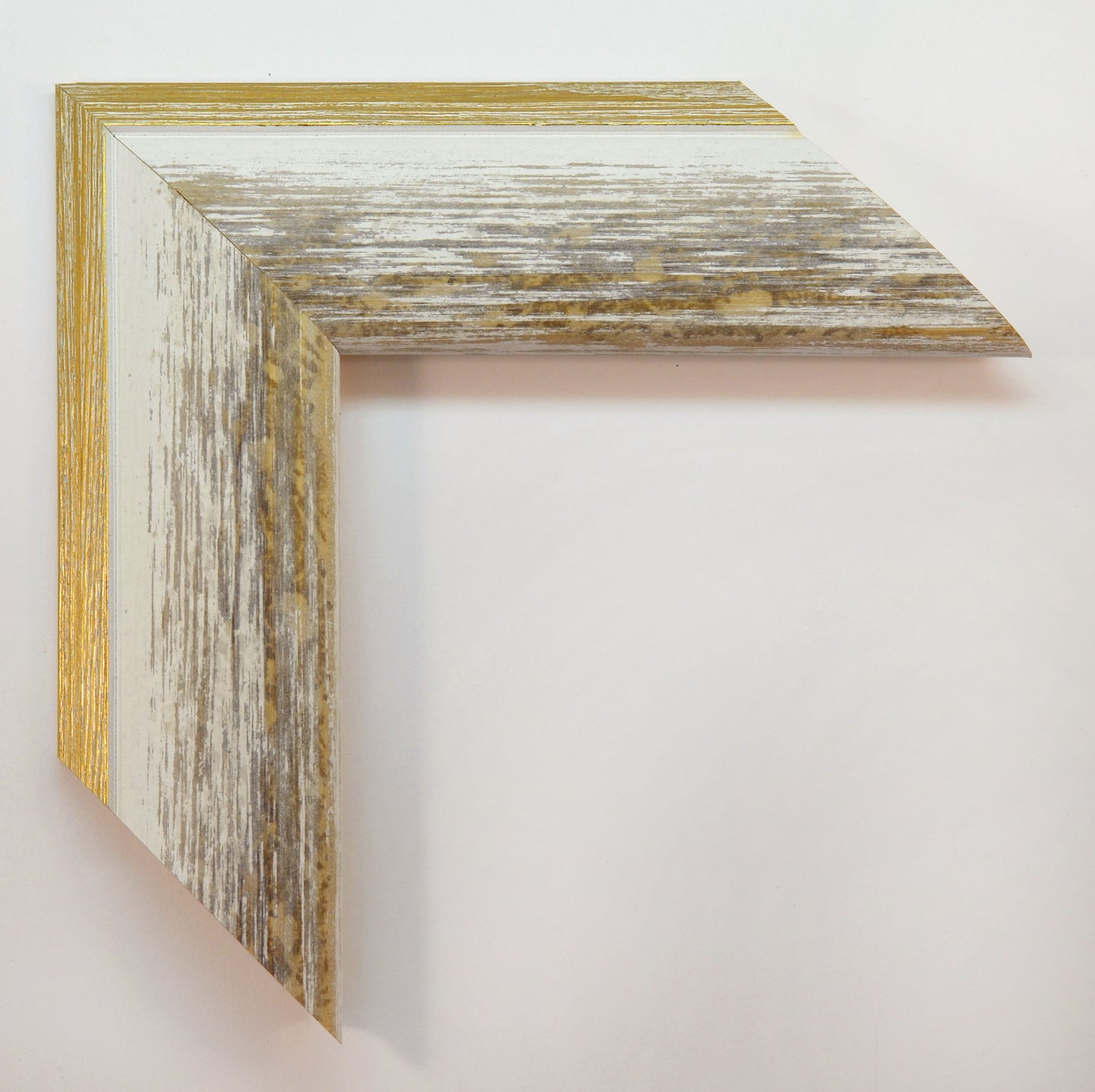 Stylish Gray and Off-White Wood Picture Frame Gold and Silver. Width 2.7" x Height 1".