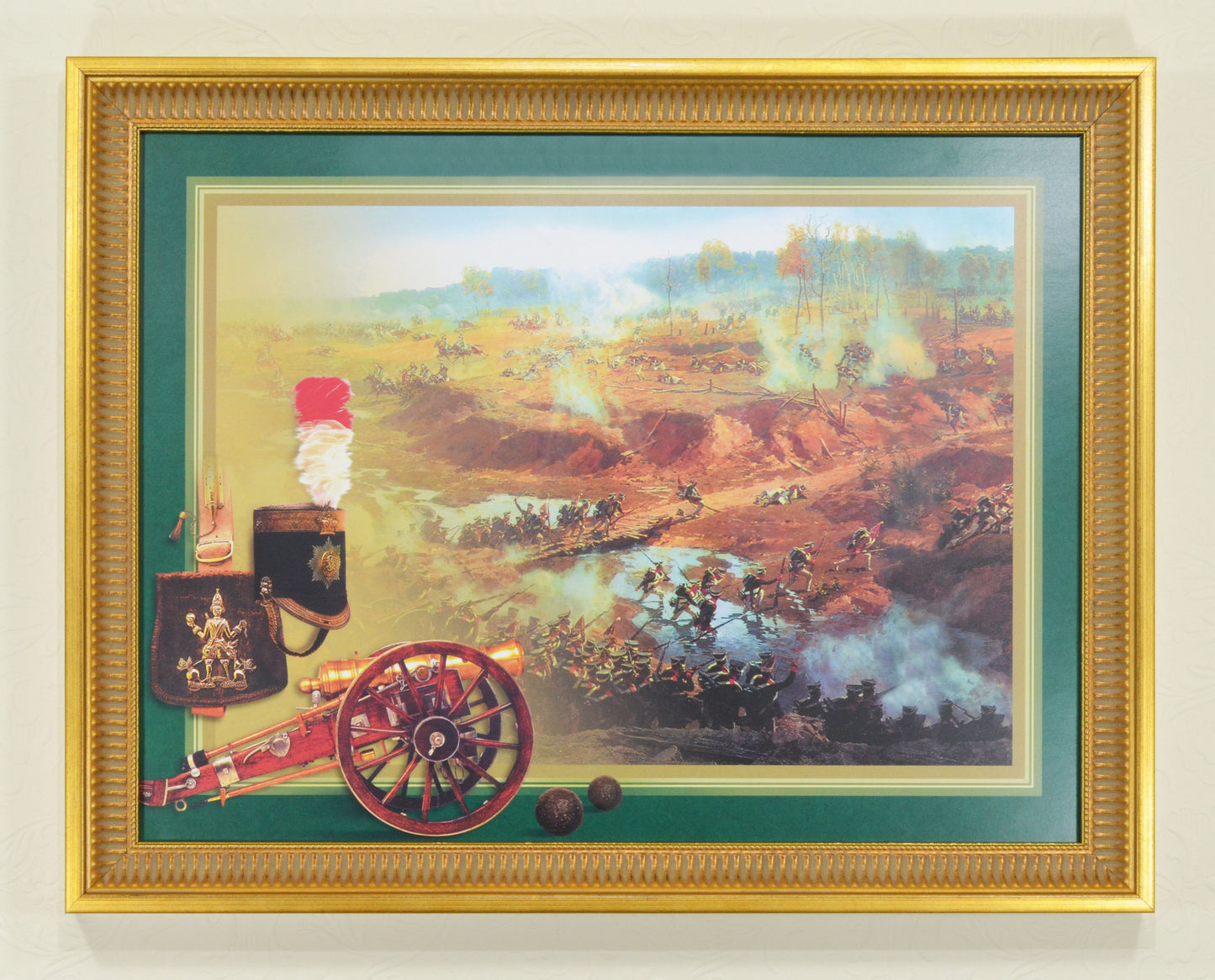 Frame, gold striped Rome, 1.1'' wide, 1.26" High.